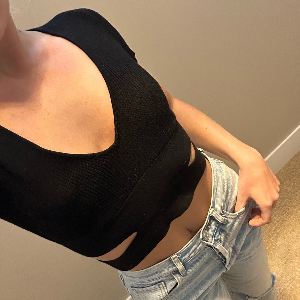 Zara knit top with cutouts. Size S.